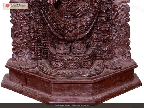 Handcrafted Wooden Venkateshwara Sculpture