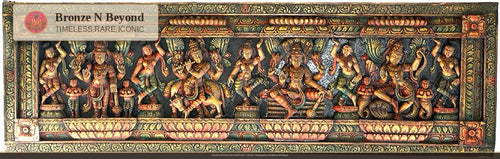 Wooden Krishna Lila Wall Panel