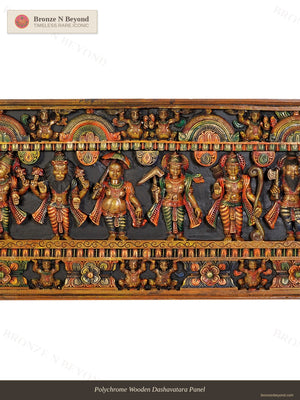 Polychrome Wooden Dashavatara Panel