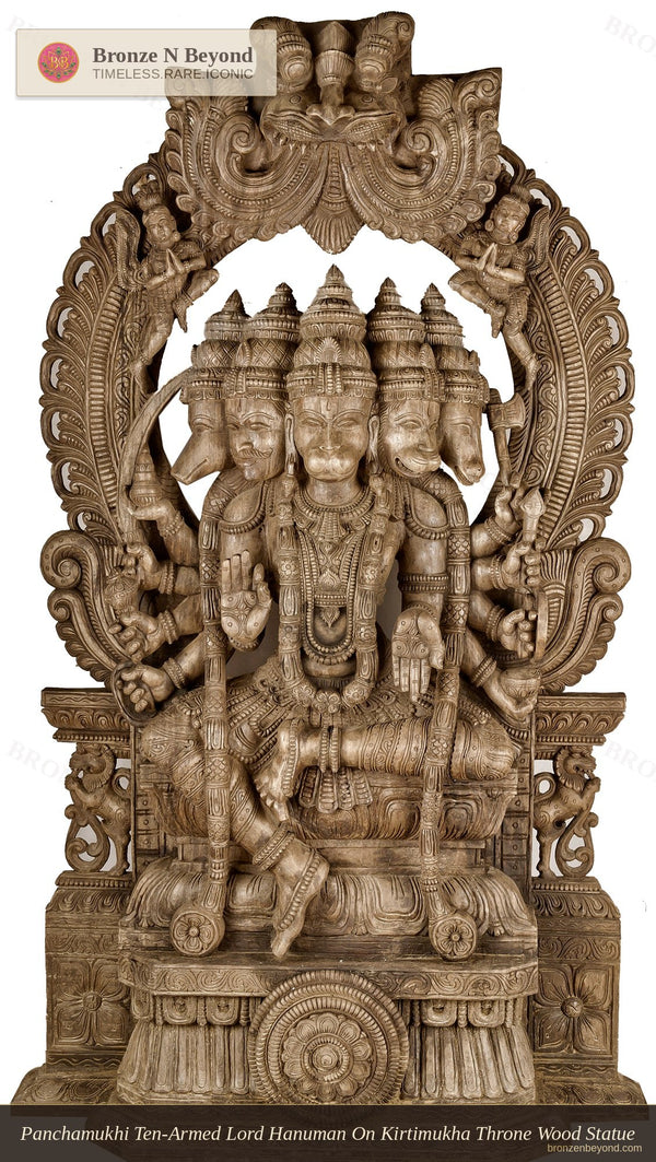 Panchmukhi Hanuman Wooden Idol