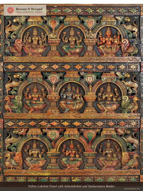 Vishnu Lakshmi Panel with Ashtalakshmi and Dashavatara Border