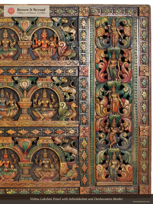 Vishnu Lakshmi Panel with Ashtalakshmi and Dashavatara Border