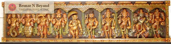 Dashavatara (Ten Manifestations of Vishnu) Wooden Panel