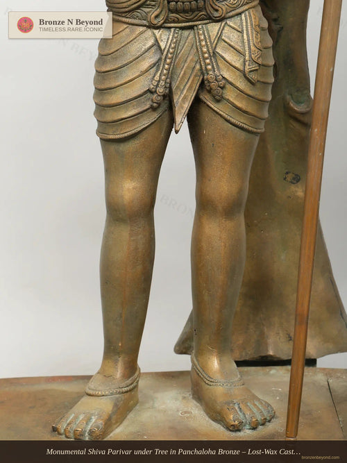 Monumental Shiva Parivar under Tree in Panchaloha Bronze – Lost-Wax Cast, Swamimalai, Tamil Nadu