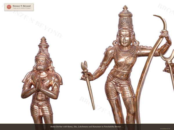 Rama Darbar with Rama, Sita, Lakshmana and Hanuman in Panchaloha Bronze – Swamimalai, Tamil Nadu