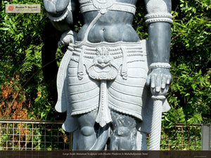 Large-Scale Hanuman Sculpture with Double Platform in Mahabalipuram Stone