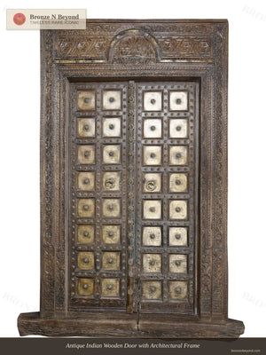 Vintage Indian Wooden Door with Frame