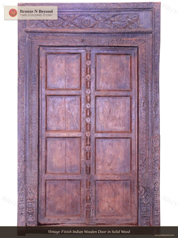 Vintage Finish Indian Wooden Door in Solid Wood