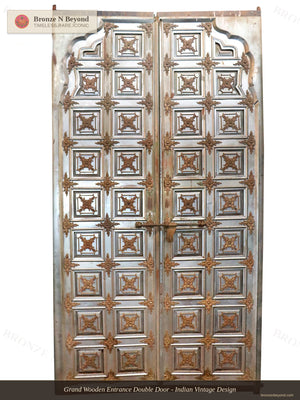 Large Designer Wooden Entrance Double Door