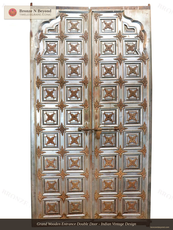 Large Designer Wooden Entrance Double Door