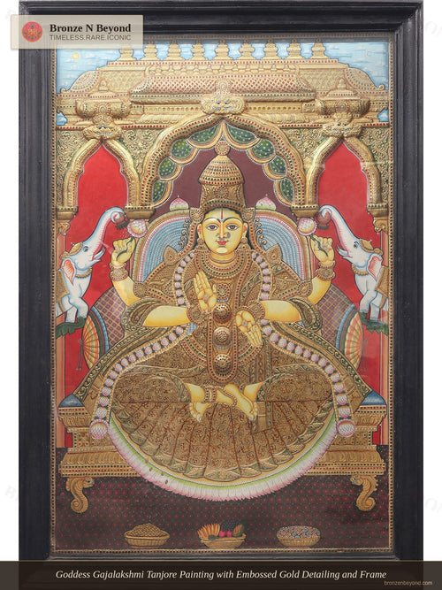 Goddess Gajalakshmi Tanjore Painting