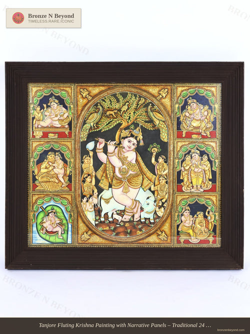 Tanjore Fluting Krishna Painting