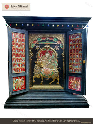 Tanjore Temple-Style Panel of Pradosha Shiva