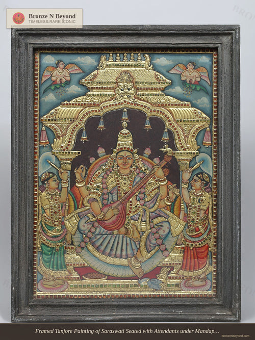 Goddess Saraswati Tanjore Painting