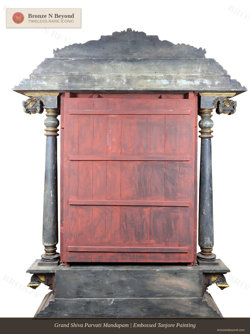 Grand Shiva Parvati Mandapam | Embossed Tanjore Painting
