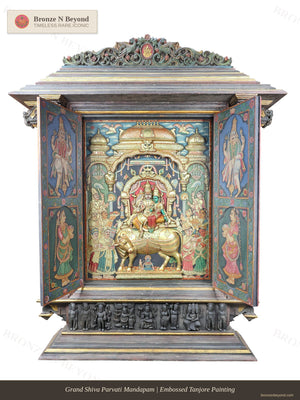 Shiva Parvati Mandapam Tanjore Painting