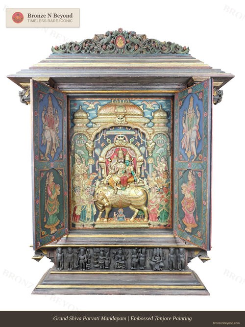 Shiva Parvati Mandapam Tanjore Painting