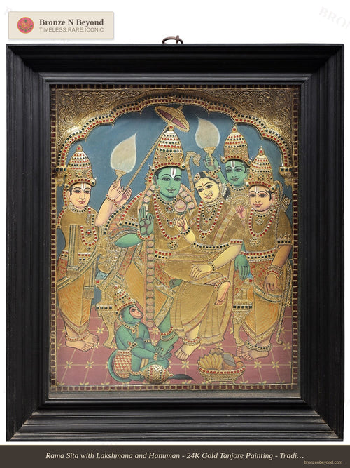 Rama Sita Lakshmana and Hanuman Tanjore Painting