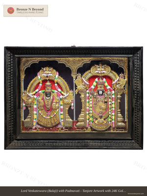 Venkateswara Balaji with Lakshmi Tanjore Painting