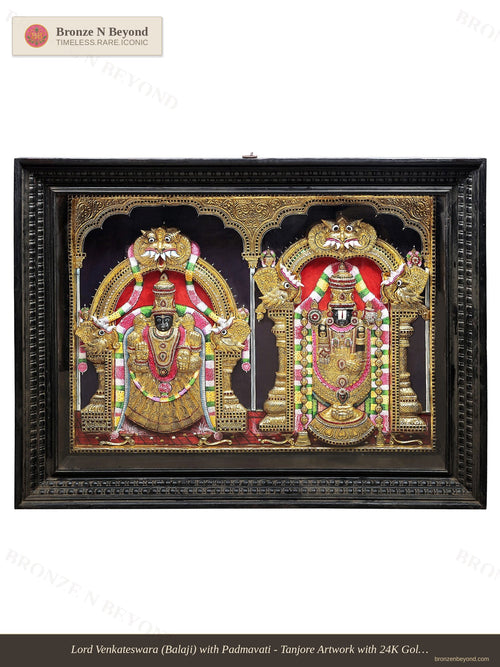 Venkateswara Balaji with Lakshmi Tanjore Painting