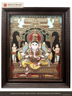 Large Lord Ganesha Tanjore Painting