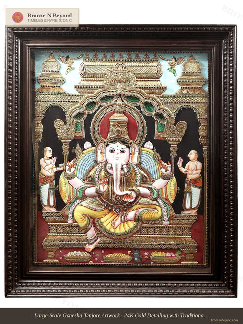 Large Lord Ganesha Tanjore Painting