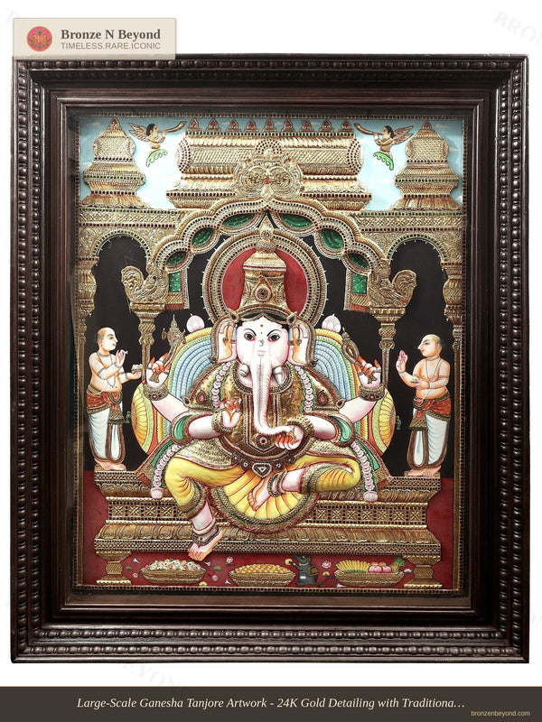 Large Lord Ganesha Tanjore Painting