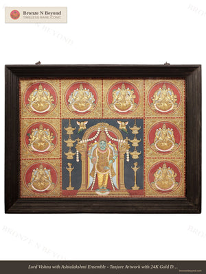 Large Lord Vishnu with Ashtalakshmi Tanjore Painting