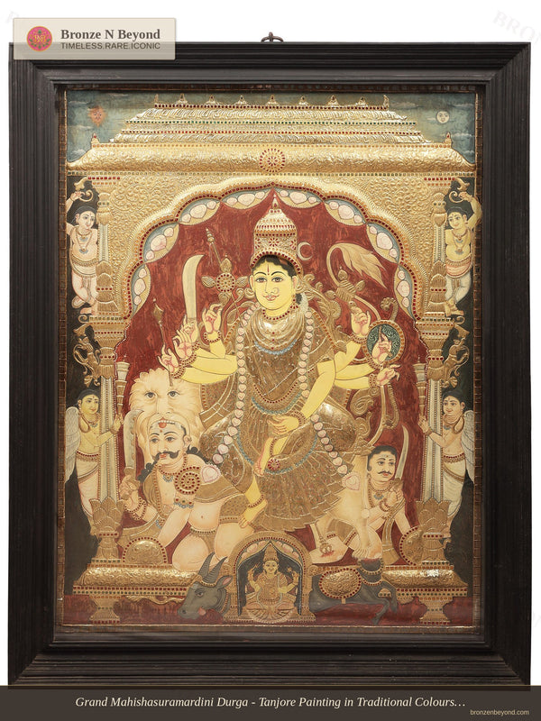 Large Goddess Durga Tanjore Painting
