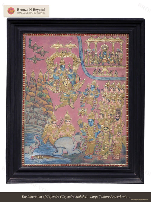 Gajendra Moksha Tanjore Painting
