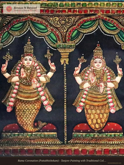 Rama Coronation (Pattabhishekam) - Tanjore Painting with Traditional Colours and 24K Gold - Award-Winning Masterpiece