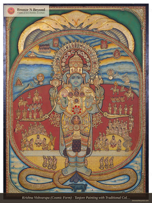 Cosmic Form of Lord Krishna Tanjore Painting