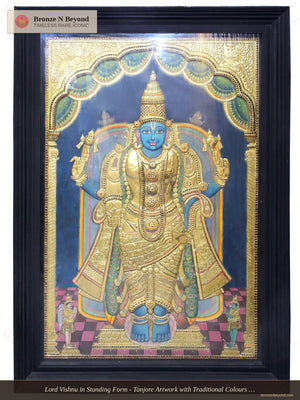 Standing Lord Vishnu Tanjore Painting