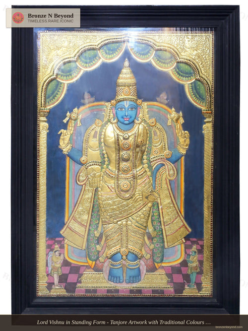 Standing Lord Vishnu Tanjore Painting