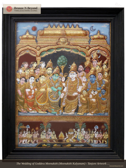 Meenakshi Kalyanam Tanjore Painting 24K Gold Work