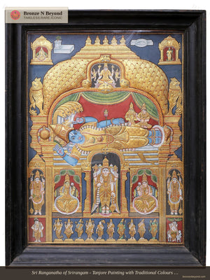 Ranganatha Swamy Tanjore Painting 24K Gold Work