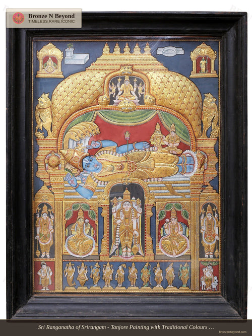 Ranganatha Swamy Tanjore Painting 24K Gold Work