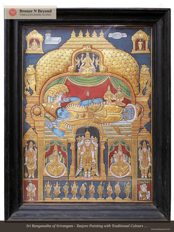 Ranganatha Swamy Tanjore Painting 24K Gold Work