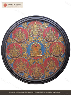 Ashtalakshmi Tanjore Painting 24K Gold Work