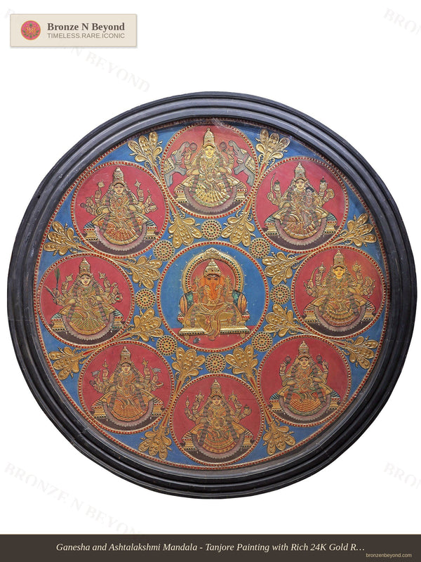 Ashtalakshmi Tanjore Painting 24K Gold Work