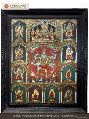 Vishnu Dashavatar Tanjore Painting 24K Gold Work