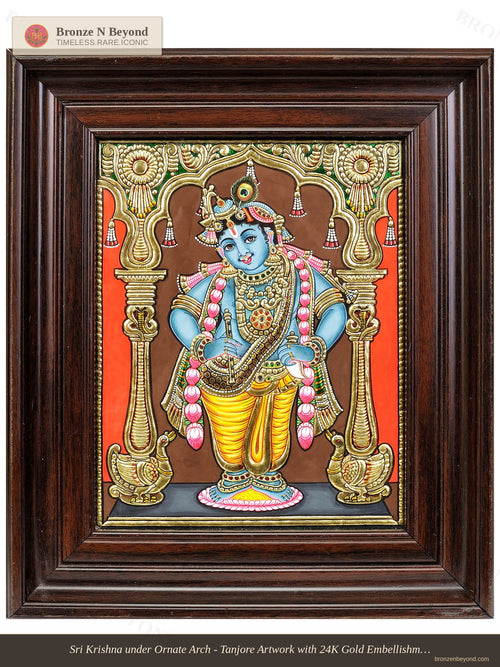Lord Krishna Tanjore Painting Framed