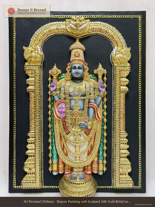 Lord Perumal Tanjore Painting
