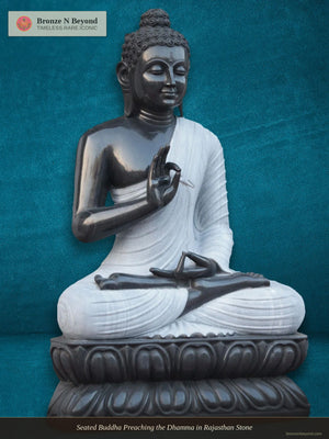 Seated Buddha Preaching the Dhamma in Rajasthan Stone