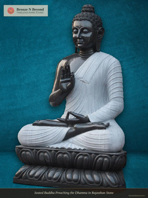 Seated Buddha Preaching the Dhamma in Rajasthan Stone