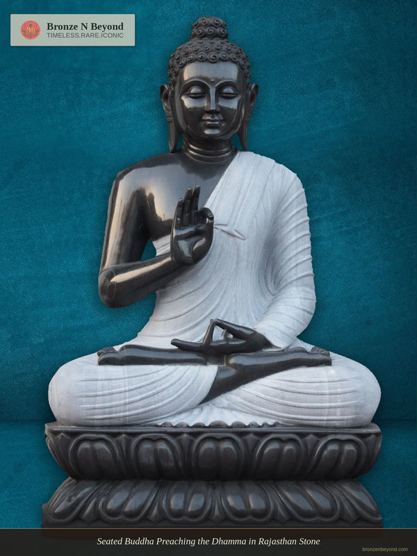 Seated Buddha Preaching the Dhamma in Rajasthan Stone
