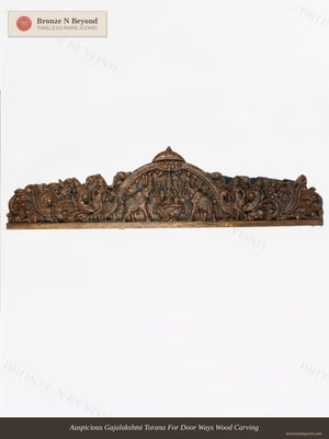 Gajalakshmi Toran for Home Entrance Hand Carved Wood