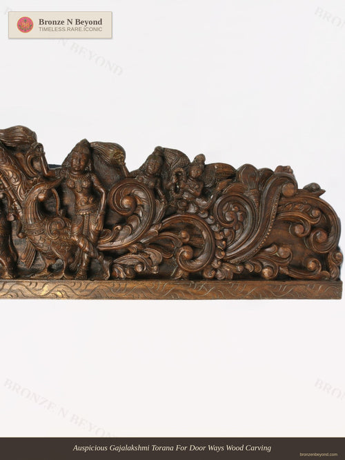 Auspicious Gajalakshmi Torana For Door Ways Wood Carving