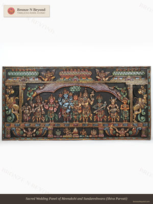 Sacred Wedding Panel of Meenakshi and Sundareshwara (Shiva Parvati)