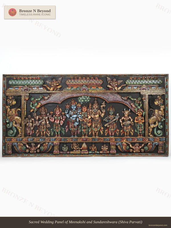 Sacred Wedding Panel of Meenakshi and Sundareshwara (Shiva Parvati)